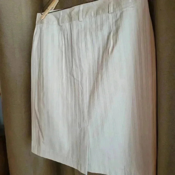 Jessica Sport Beige Tone on Tone  Striped Pencil Skirt Front Closure sz14 - Picture 8 of 8